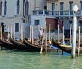 Gondolier on the grand canal, Venice Italy Royalty Free Stock Photo