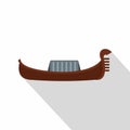 Gondola icon, flat style Royalty Free Stock Photo