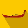 Gondola icon, flat style Royalty Free Stock Photo