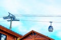 Gondola Lift over the Rooftops Royalty Free Stock Photo