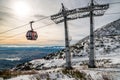 Gondola lift in resort Tatranska Lomnica in High Tatras mountains at Slovakia Royalty Free Stock Photo