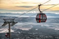 Gondola lift in resort Tatranska Lomnica in High Tatras mountains at Slovakia Royalty Free Stock Photo