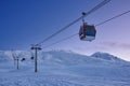 Gondola lift in the ski resort in the early morning Royalty Free Stock Photo