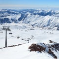 The gondola lift on the ski resort Royalty Free Stock Photo