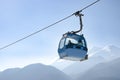 Gondola lift and snowy mountains Royalty Free Stock Photo