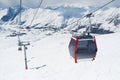 The gondola lift to the ski resort Royalty Free Stock Photo
