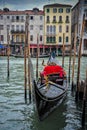 Gondola Moored on the Grand Canal Royalty Free Stock Photo