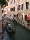 Gondola on narrow canal