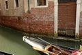 Gondola in narrow canal