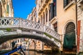 Gondola ride in romantic Venice, Italy. Royalty Free Stock Photo