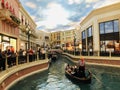 Gondola rides at the Venetian Resort hotel and casino.. Canal shoppes Royalty Free Stock Photo