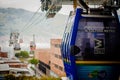 Gondola Ropeway city landscape. Medellin Colombia cable car