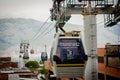 Gondola Ropeway city landscape. Medellin Colombia cable car Royalty Free Stock Photo