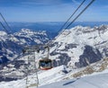 A gondola of the Rotair cable car on Mt. Titlis