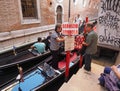 Gondola rowing boat in Venice