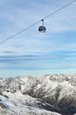 Gondola Ski Lift above Alps Mountains