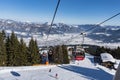 Gondola ski lift Harschbischl in St. Johann in Tirol Royalty Free Stock Photo