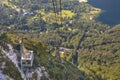 Gondola ski lift in mountain area Royalty Free Stock Photo