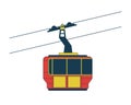 Gondola ski lift riding 2D linear cartoon object