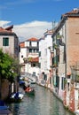 The gondola on a small Venetian canal