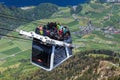 A gondola of the Stanserhorn Cabrio cable car in Switzerland