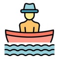 Gondola tourist icon vector flat Royalty Free Stock Photo