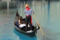 Gondola with tourists in a canal, Venetian Resort hotel and casino, Las Vegas, Nevada