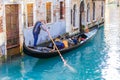 Gondola with tourists. Venice. Italy Royalty Free Stock Photo