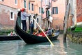 Gondola sailing in Venice, Italy