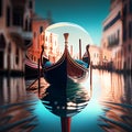 Gondola in Venice, Italy. 3D Rendering. Royalty Free Stock Photo