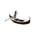 Gondola. Venice Symbol. Vector Sketch.