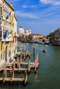 Gondolas along the Grand Canal, Venice Italy, Europe Royalty Free Stock Photo