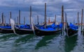 Gondolas along Grand Canal at St Marco square with San Giorgio M Royalty Free Stock Photo