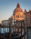 Gondolas and Basilica di Santa Maria della Salute in Venice Royalty Free Stock Photo