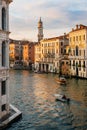 Gondolas on Grand Canal in Venice. Italy Royalty Free Stock Photo