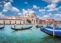 Gondolas on Canal Grande with Basilica di Santa Maria della Salute, Venice, Italy Royalty Free Stock Photo