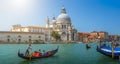 Gondolas on Canal Grande with Basilica di Santa Maria, Venice, Italy