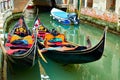 Gondolas on  canal in Venice Royalty Free Stock Photo