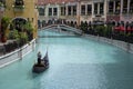 Gondolas carrying tourists at the Venice Grand Canal Mall, Manila Royalty Free Stock Photo