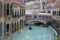 Gondolas carrying tourists at the Venice Grand Canal Mall, Manila Royalty Free Stock Photo