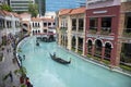 Gondolas carrying tourists at the Venice Grand Canal Mall, Manila Royalty Free Stock Photo