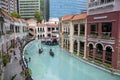 Gondolas carrying tourists at the Venice Grand Canal Mall, Manila Royalty Free Stock Photo