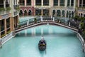 Gondolas carrying tourists at the Venice Grand Canal Mall, Manila Royalty Free Stock Photo