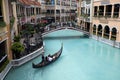 Gondolas carrying tourists at the Venice Grand Canal Mall, Manila Royalty Free Stock Photo