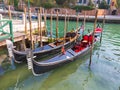 Gondolas docked Royalty Free Stock Photo