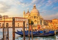 Gondolas in front of Santa Maria Della Salute, Venice, Italy Royalty Free Stock Photo