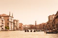 Gondolas on Grand Canal in Venice Royalty Free Stock Photo