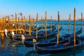 Gondolas on Grand Canal in Venice Royalty Free Stock Photo