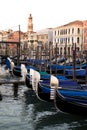 Gondolas on Grand Canal in Venice , Italy. Europe Royalty Free Stock Photo