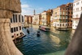 Gondolas on Grand Canal in Venice. Italy Royalty Free Stock Photo